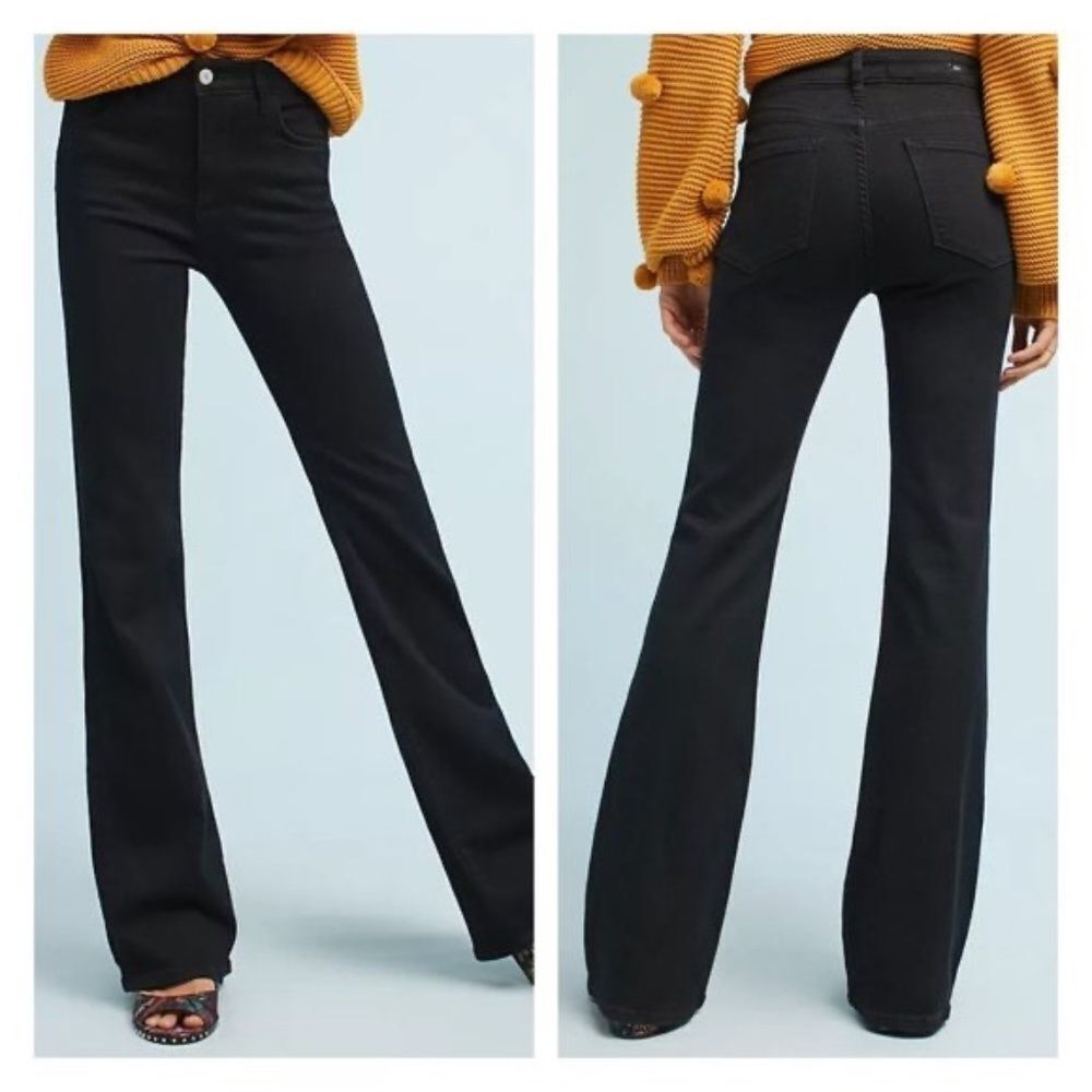 Anthro Pilcro & The Letterpress Black High Rise‎ Bootcut Jeans Sz 25